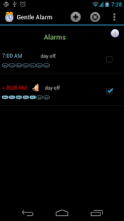 اسکرینشات 3 از محیط برنامه Gentle Alarm v3.9.4 برای اندروید