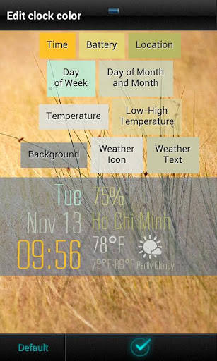 اسکرینشات 1 از محیط برنامه Beautiful Clock Widget Pro v1.7 برای اندروید