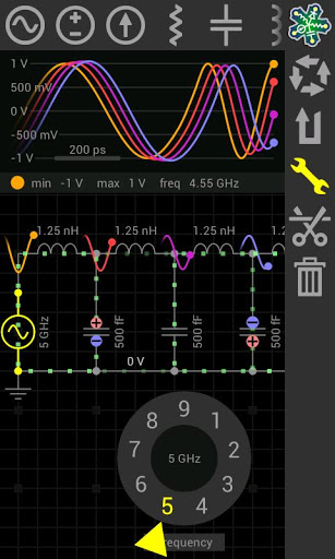 اسکرینشات 2 از محیط برنامه EveryCircuit v1.17 برای اندروید
