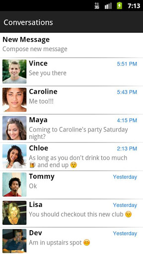 اسکرینشات 2 از محیط برنامه chomp SMS v5.69 برای اندروید