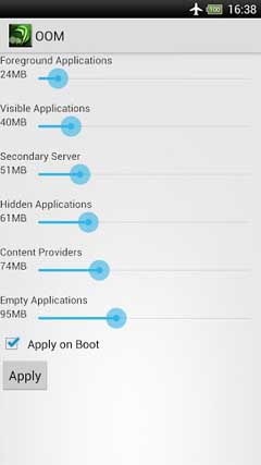 اسکرینشات 3 از محیط برنامه Tegra Overclock v1.5.7 برای اندروید
