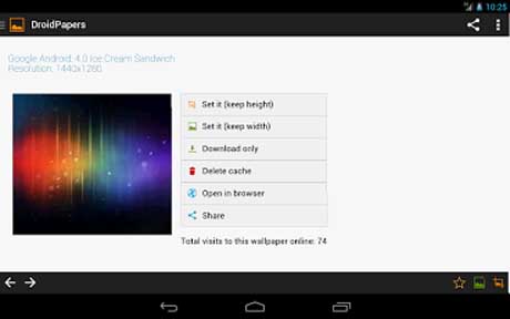 اسکرینشات 1 از محیط برنامه DroidPapers v3.7.1 برای اندروید