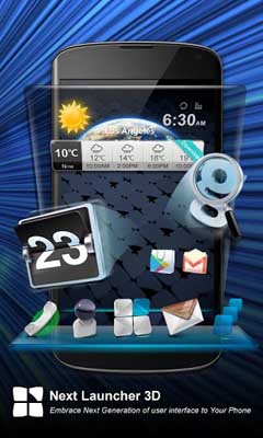 اسکرینشات 1 از محیط برنامه Next Launcher 3D v1.39 برای اندروید