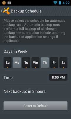 اسکرینشات 3 از محیط برنامه avast! Mobile Backup v1.0.5949 برای اندروید