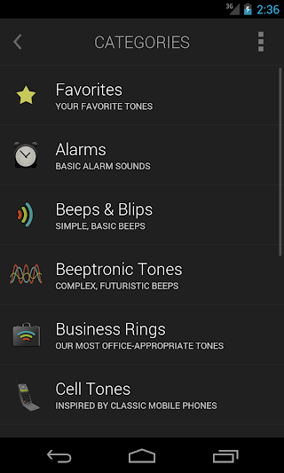 اسکرینشات 3 از محیط برنامه Ringtones Complete v4.3 برای اندروید