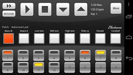 اسکرینشات 2 از محیط برنامه Electrum Drum Machine/Sampler v4.7.6 برای اندروید