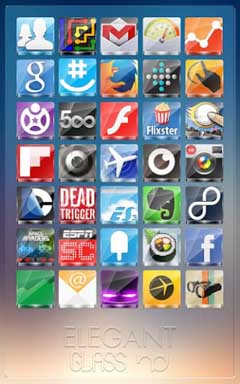 اسکرینشات 1 از محیط برنامه Elegant Glass HD APEX/NOVA/GO v2.0 برای اندروید