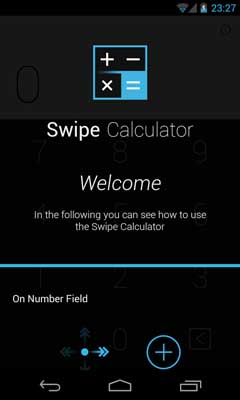 اسکرینشات 1 از محیط برنامه Swipe Calculator FREE v1.0 برای اندروید