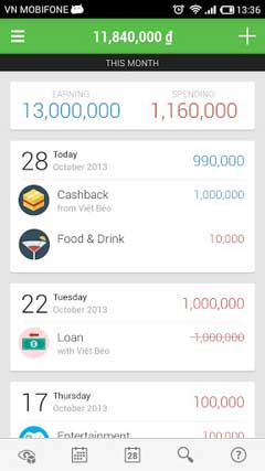 تصویر محیط Money Lover Plus vandroid v2.1.1 تصویر محیط Money Lover Plus vandroid v2.1.1
