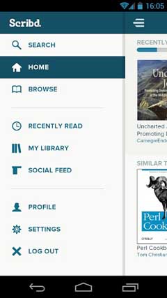 اسکرینشات 1 از محیط برنامه Scribd v3.1.4 برای اندروید