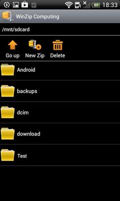 اسکرینشات 3 از محیط برنامه WinZip – Easily Open Zip Files v1.1.2 برای اندروید