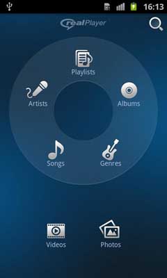 اسکرینشات 1 از محیط برنامه RealPlayer® Premium v1.1.3.10 برای اندروید