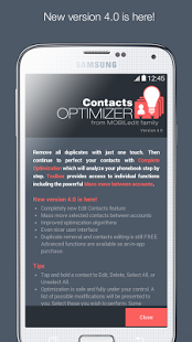 اسکرینشات 1 از محیط برنامه Contacts Optimizer v6.0 برای اندروید