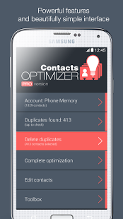 اسکرینشات 2 از محیط برنامه Contacts Optimizer v6.0 برای اندروید