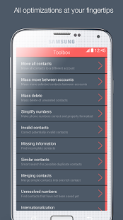 اسکرینشات 4 از محیط برنامه Contacts Optimizer v6.0 برای اندروید