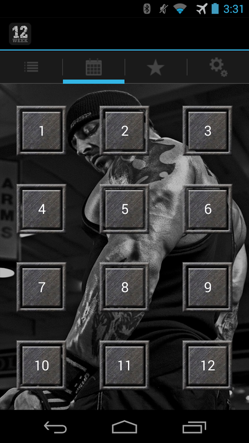 اسکرینشات 1 از محیط برنامه Kris Gethin’s 12 Week Trainer v1.5 برای اندروید
