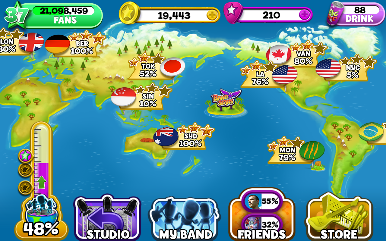 اسکرینشات 3 از محیط برنامه Band Stars v1.4.0 + data برای اندروید