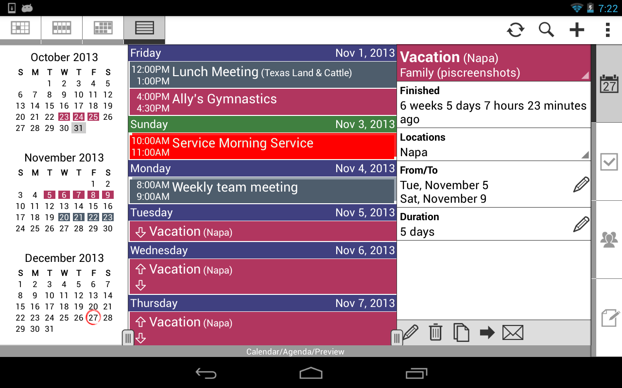 اسکرینشات 2 از محیط برنامه Pocket Informant 3 v3.35.20246 برای اندروید