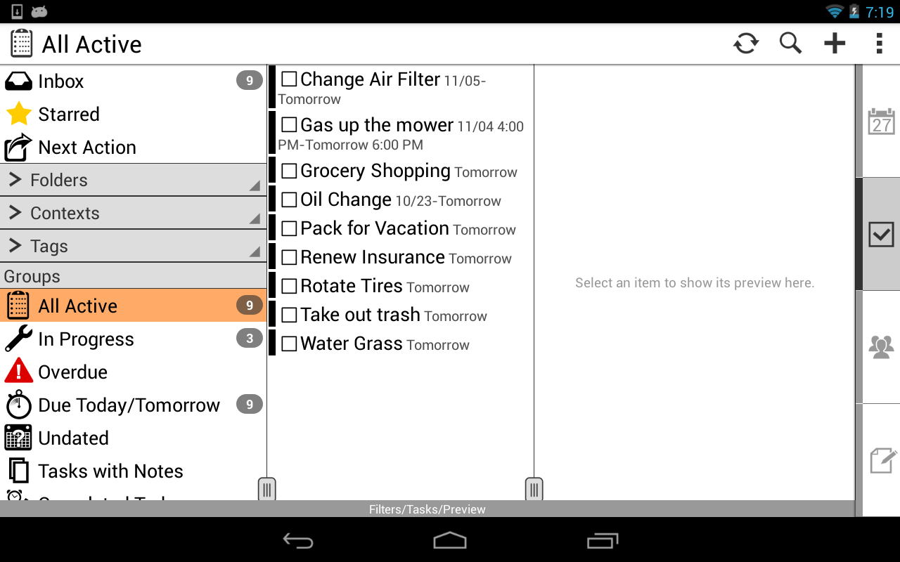 اسکرینشات 1 از محیط برنامه Pocket Informant 3 v3.35.20246 برای اندروید