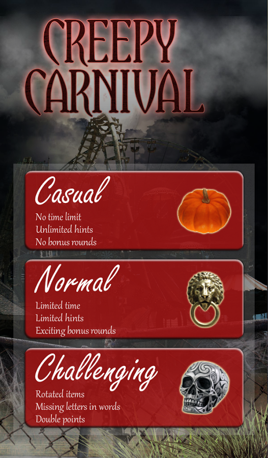 اسکرینشات 4 از محیط برنامه Creepy Carnival v1.0.10 برای اندروید