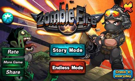 اسکرینشات 1 از محیط برنامه Zombie Fire 1.0 برای اندروید