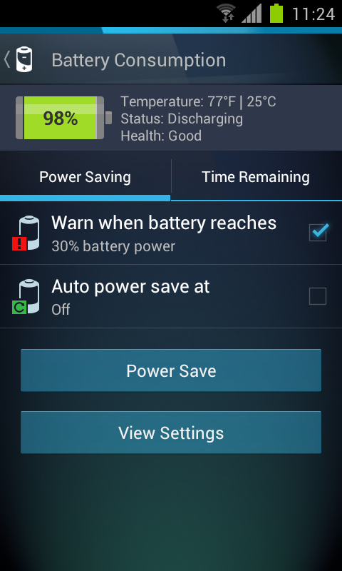 اسکرینشات 1 از محیط برنامه AVG Battery Saver amp TuneUp v1.1 برای اندروید