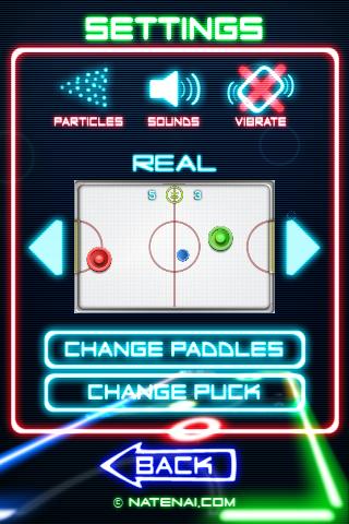 اسکرینشات 1 از محیط برنامه Glow Hockey 2 1.0.7 برای اندروید