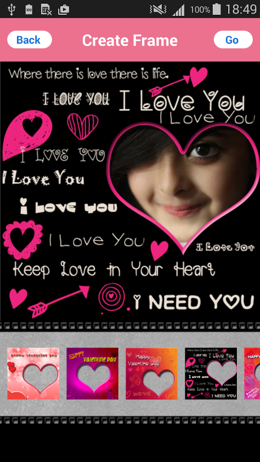 اسکرینشات 3 از محیط برنامه Valentine’s Day Photo Frames v1.0 برای اندروید