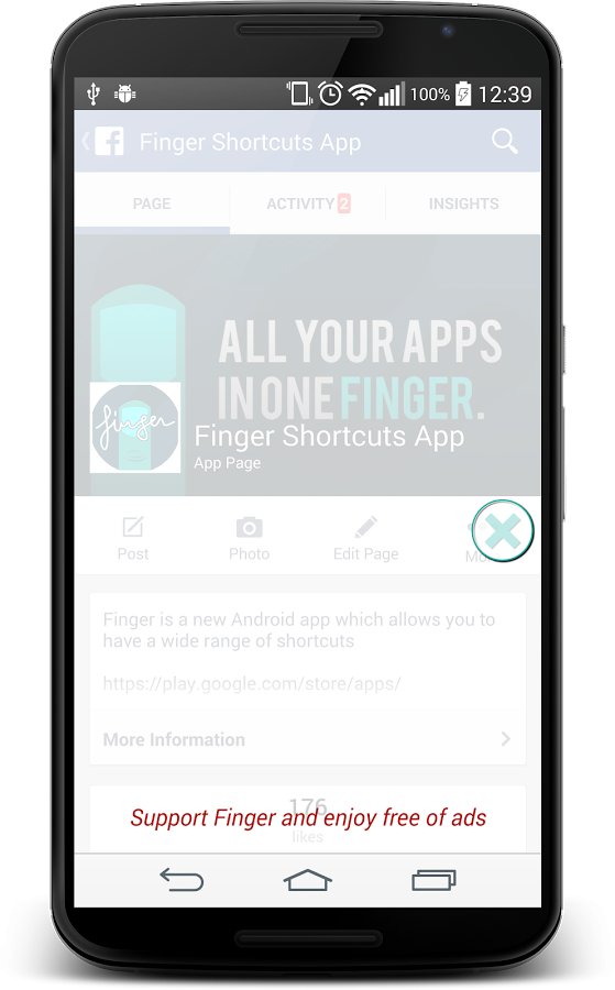 اسکرینشات 1 از محیط برنامه Finger Gesture Launcher v5.1.3 برای اندروید