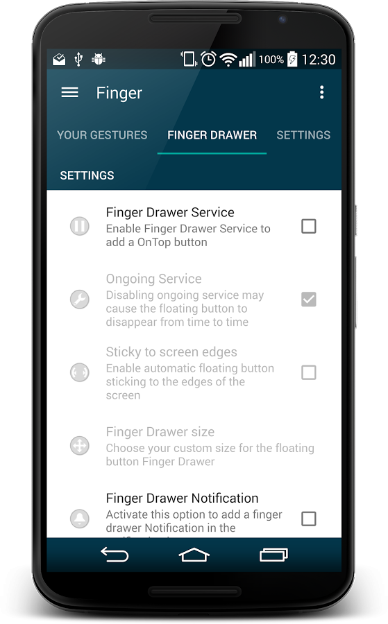 اسکرینشات 2 از محیط برنامه Finger Gesture Launcher v5.1.3 برای اندروید