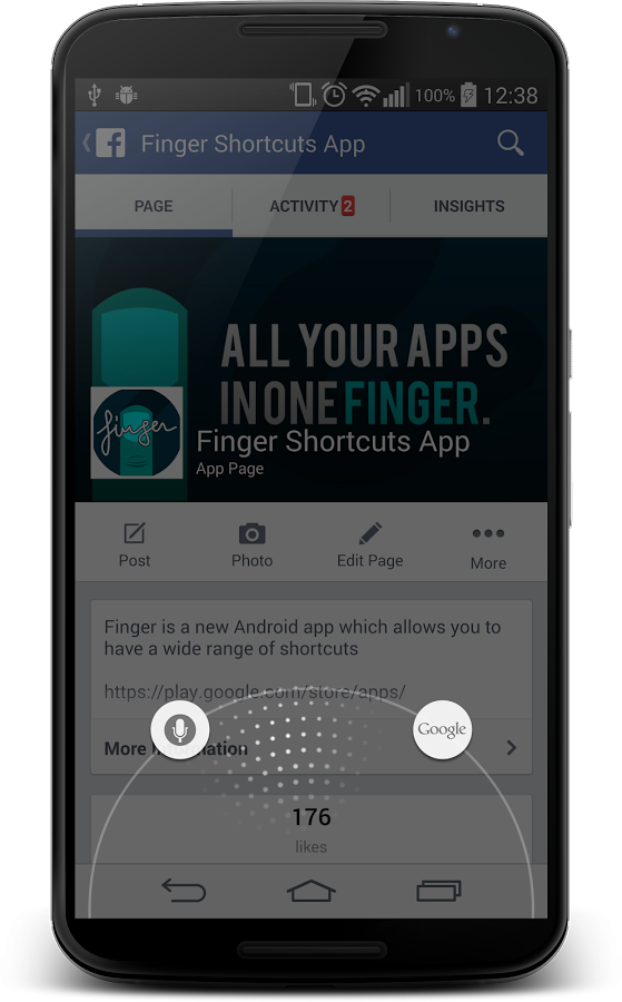 اسکرینشات 3 از محیط برنامه Finger Gesture Launcher v5.1.3 برای اندروید