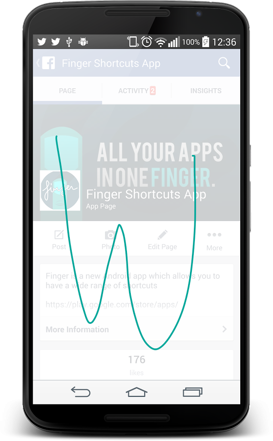اسکرینشات 5 از محیط برنامه Finger Gesture Launcher v5.1.3 برای اندروید
