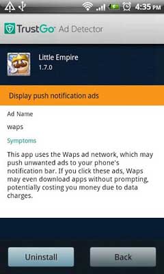 اسکرینشات 3 از محیط برنامه TrustGo Ad Detector v1.9.12 برای اندروید
