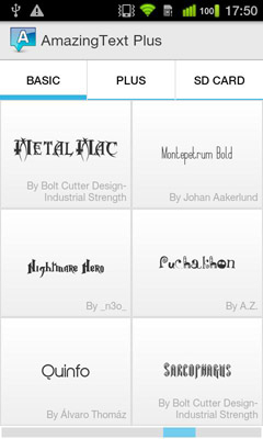اسکرینشات 3 از محیط برنامه AmazingText Plus v1.2 برای اندروید