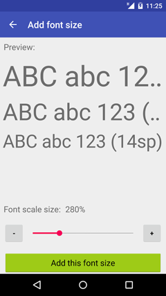 اسکرینشات 5 از محیط برنامه Big Font 2.52 برای اندروید
