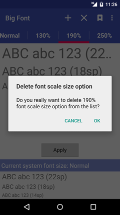 اسکرینشات 4 از محیط برنامه Big Font 2.52 برای اندروید