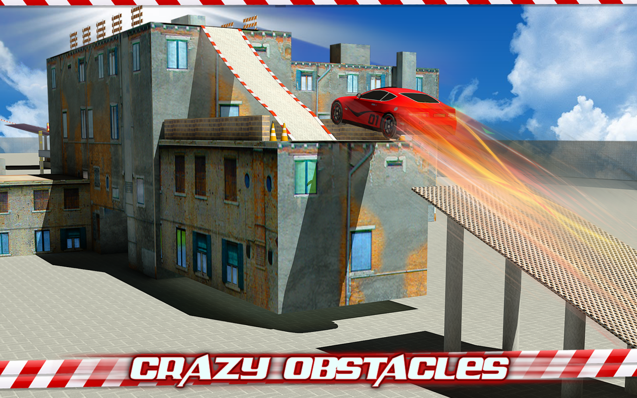 اسکرینشات 2 از محیط برنامه Crazy Car Roof Jumping 3D v1.2 برای اندروید