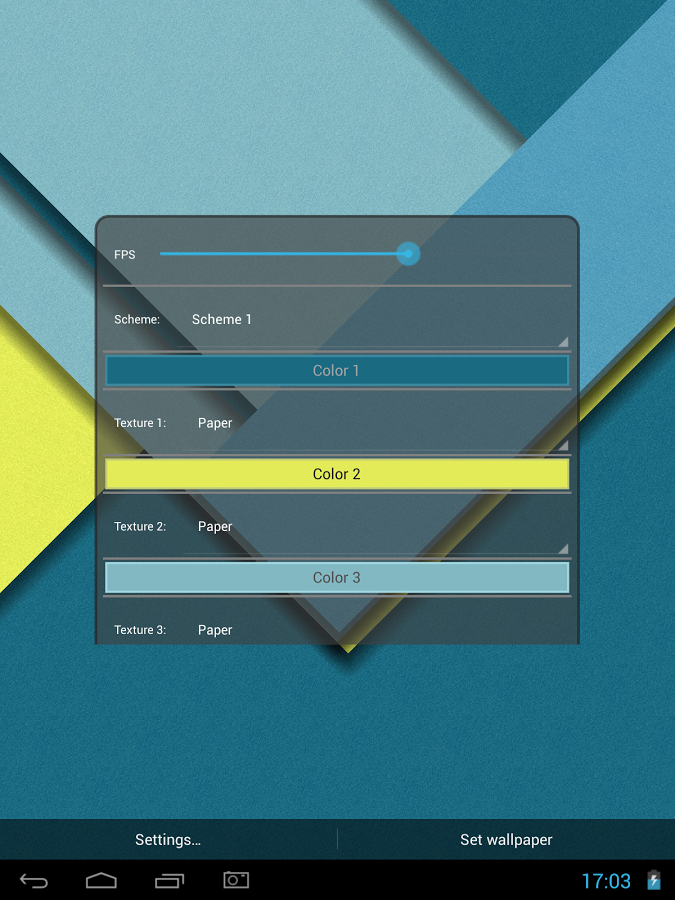 اسکرینشات 5 از محیط برنامه Material Style Tiles LWP PRO v1.0.0 برای اندروید