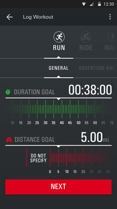 اسکرینشات 3 از محیط برنامه Under Armour Record 2.2.0 برای اندروید