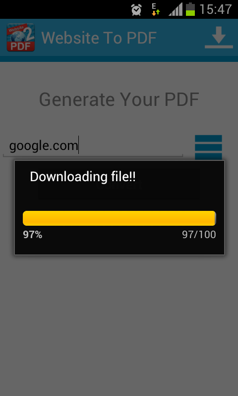 اسکرینشات 1 از محیط برنامه Website TO PDF PRO v1.7 برای اندروید