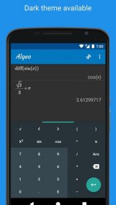 اسکرینشات 1 از محیط برنامه ماشین حساب گراف با قابلیت محاسبه انتگرال معین برای اندروید
