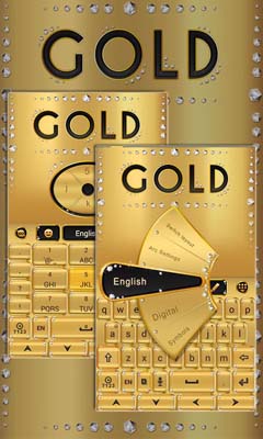 اسکرینشات 1 از محیط برنامه Gold GO Keyboard Theme 1.65.1.1 برای اندروید