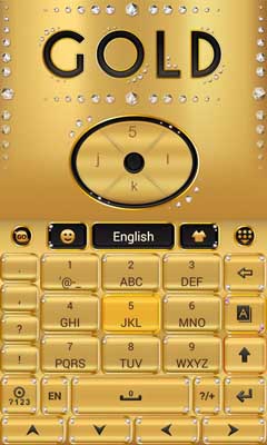 اسکرینشات 2 از محیط برنامه Gold GO Keyboard Theme 1.65.1.1 برای اندروید
