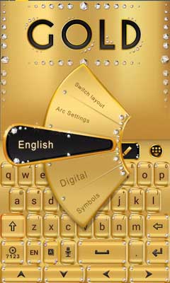 اسکرینشات 4 از محیط برنامه Gold GO Keyboard Theme 1.65.1.1 برای اندروید