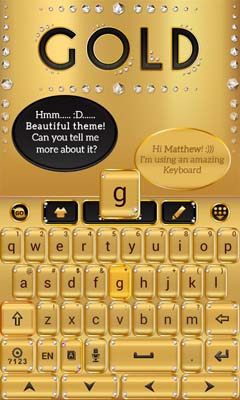 اسکرینشات 3 از محیط برنامه Gold GO Keyboard Theme 1.65.1.1 برای اندروید