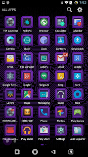 اسکرینشات 3 از محیط برنامه PCB Purple ⁞ TSF Shell 3 Theme v2.0 برای اندروید