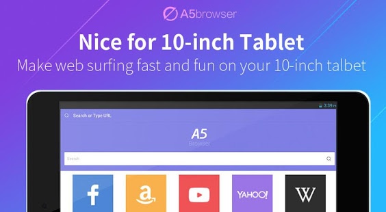 اسکرینشات 2 از محیط برنامه A5 Browser 1.0.1 برای اندروید