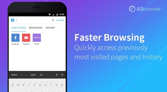 اسکرینشات 5 از محیط برنامه A5 Browser 1.0.1 برای اندروید