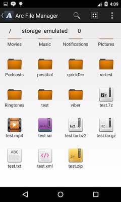 اسکرینشات 1 از محیط برنامه Arc File Manager v2.2.1 برای اندروید