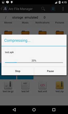 اسکرینشات 4 از محیط برنامه Arc File Manager v2.2.1 برای اندروید